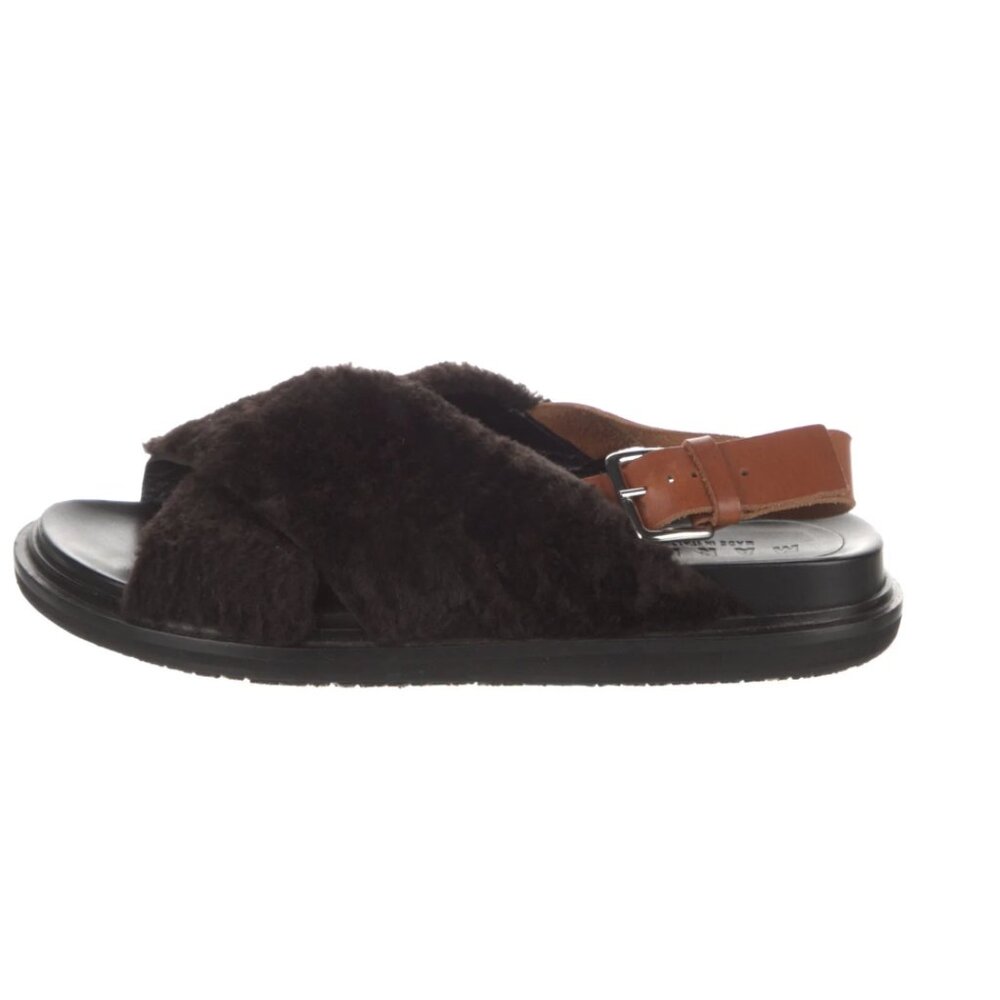 Marni Shearling Slingback Sandals Women's Size: 10